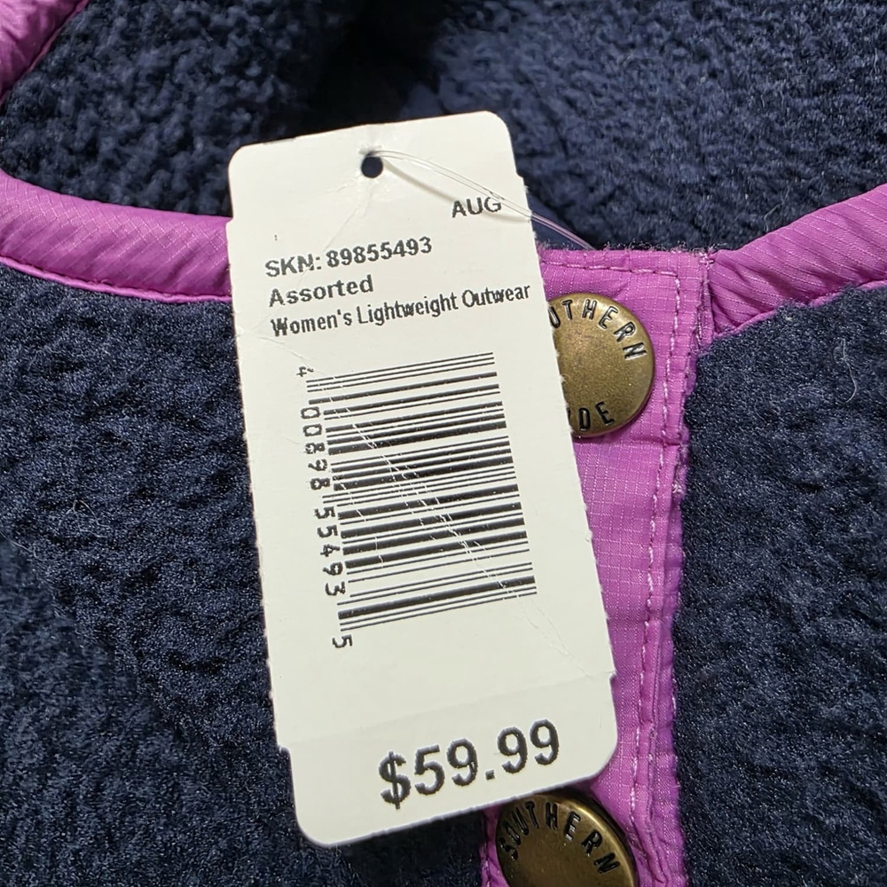 Southern Tide Women’s Fleece Pullover Navy Pink Small Lightweight Snap Shirt NWT - Picture 5 of 9